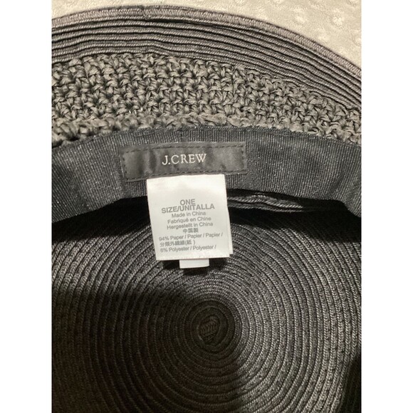 J. Crew NWOT Textured Summer Straw Hat Black One Size $69.50 - Picture 7 of 8